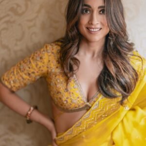Shriya Saran Yellow Organza Bollywood Saree