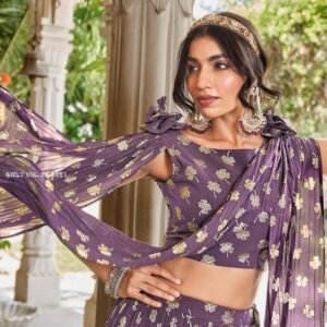Shubhkala Present New Exclusive Foil Printed Stitched Lehenga Choli with Fancy Dupatta 2321