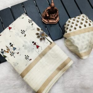 Silk Touch Lady Double Printed Dola Silk Saree