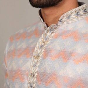 Sky Blue Morpankh Soft J Card Men kurta with Payjama