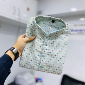 Sky Blue Nawabi Soft Jacquard Silk Men Kurta