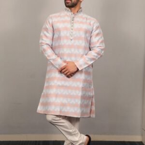 Sky Blue Stylish Soft Jacquard Silk Kurta Pajama