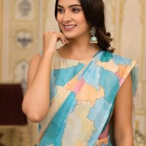 Sky Latest Floral Printed Georgette Gown Saree