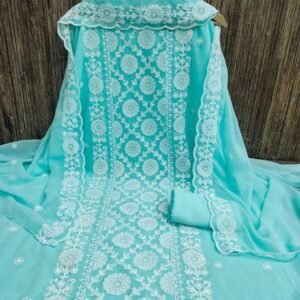 Sky Regular Wear Georgette Dress Material