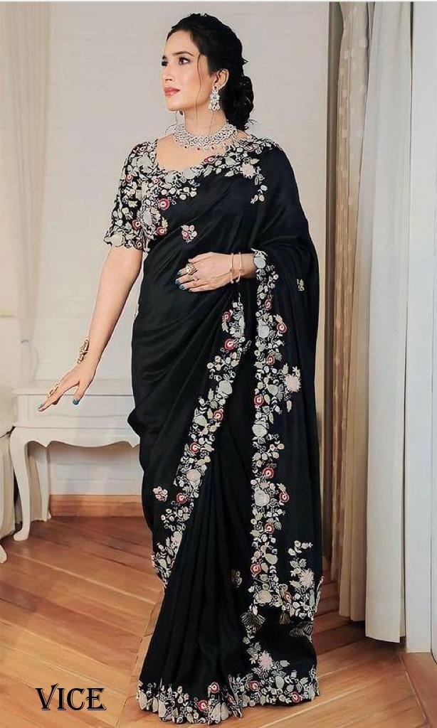soft georgette embroidered bor 1718884314 Soft Georgette Embroidered Border Fancy Saree