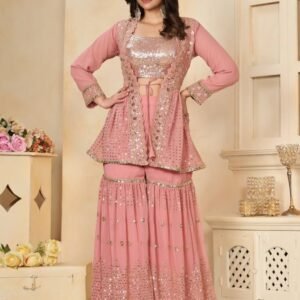 Sokiro Style HIrwa 904 Fashionable Indo Western Top Palazzo with Shrug