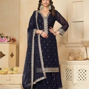 Sokiro Style HIrwa 905 Stylish Navy Blue Long Gown