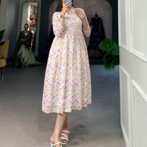 Special Collection White Georgette One Piece Dress