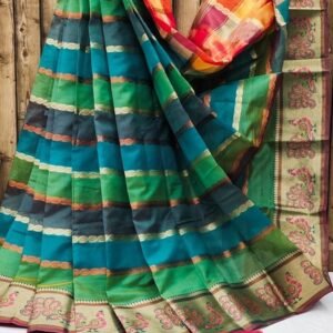 Special Occasion Wear Dark Green Silk Pathani Saree With Zari Lining