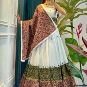 Special Occasions Collection White Muslin Cotton Lehenga Choli