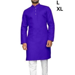 Special Purple Color Plain Cotton Kurta And Pyjama