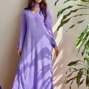 Special Violet Color Georgette Thread Embroidery Palazzo Set