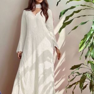 Special White Color Georgette Thread Embroidery Palazzo Set