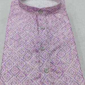 Square Print Cotton Pink Kurta Pajama Set With Gota Work