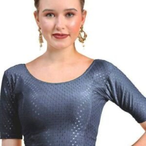 Stretchable Cotton Lycra Grey Blouse