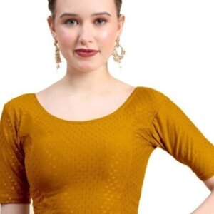 Stretchable Round Neck Mustard Blouse
