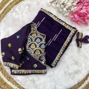 Stunning Designer Dark Purple Saree