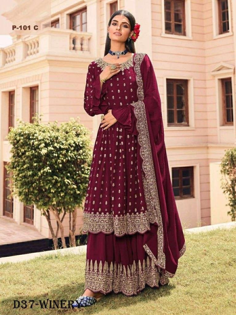 stunning winery anarkali suit 1718184763 Stunning Winery Anarkali Suit Set with Intricate Embroidery