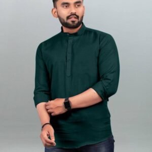 Style Mens Green Wear Cotton Kurta Shirt