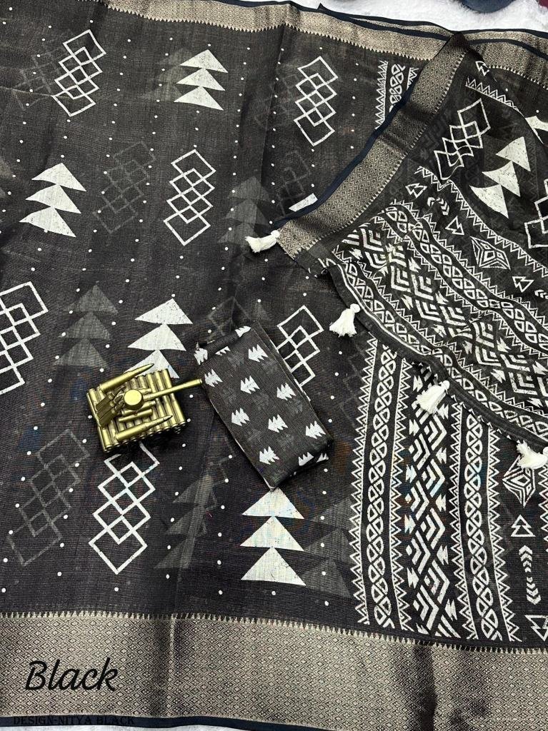 stylish cotton zari jacquard b 1717479818 Stylish Cotton Zari Jacquard Black Saree