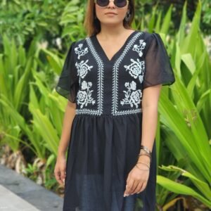 Stylish Ethnic Black Anarkali Top