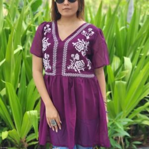 Stylish Ethnic Lavender Anarkali Top