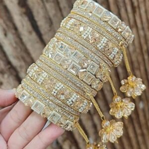 Stylish Golden Bangles With Jhumki