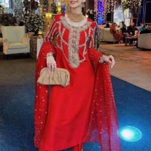 Stylish Good Quality Red Georgette Palazzo Set