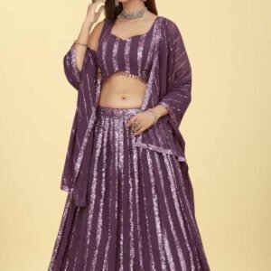 Stylish Mauve Color Sequence Lehenga Choli
