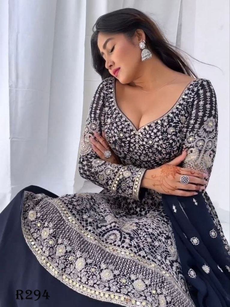 stylish navy blue sequence and 1726200214 Stylish Navy Blue Sequence And Embroidery Top With Lehenga