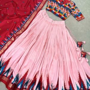 Stylish Pink Lehenga Choli With Heavy Dupatta