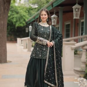 Stylish Premium Designer Ready Made Kurti Palazzo Dupatta Collection
