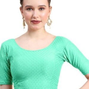 Stylish Round Neck Cotton Lycra Readymade Blouse