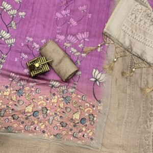 Trendy Tara Catalog Satin Jacquard Purple Saree
