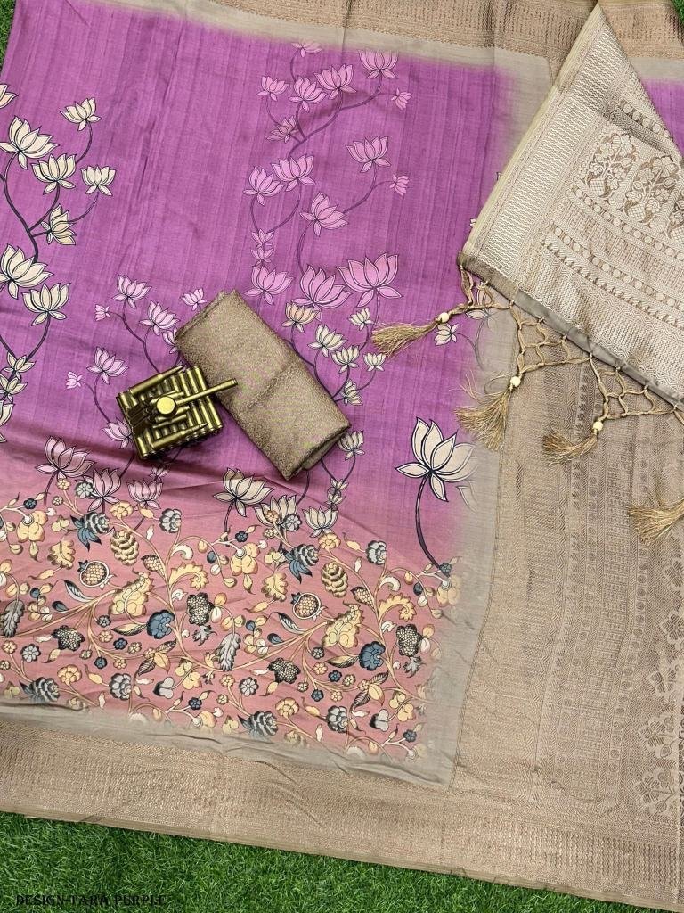 stylish tara design purple sar 1717222400 Trendy Tara Catalog Satin Jacquard Purple Saree