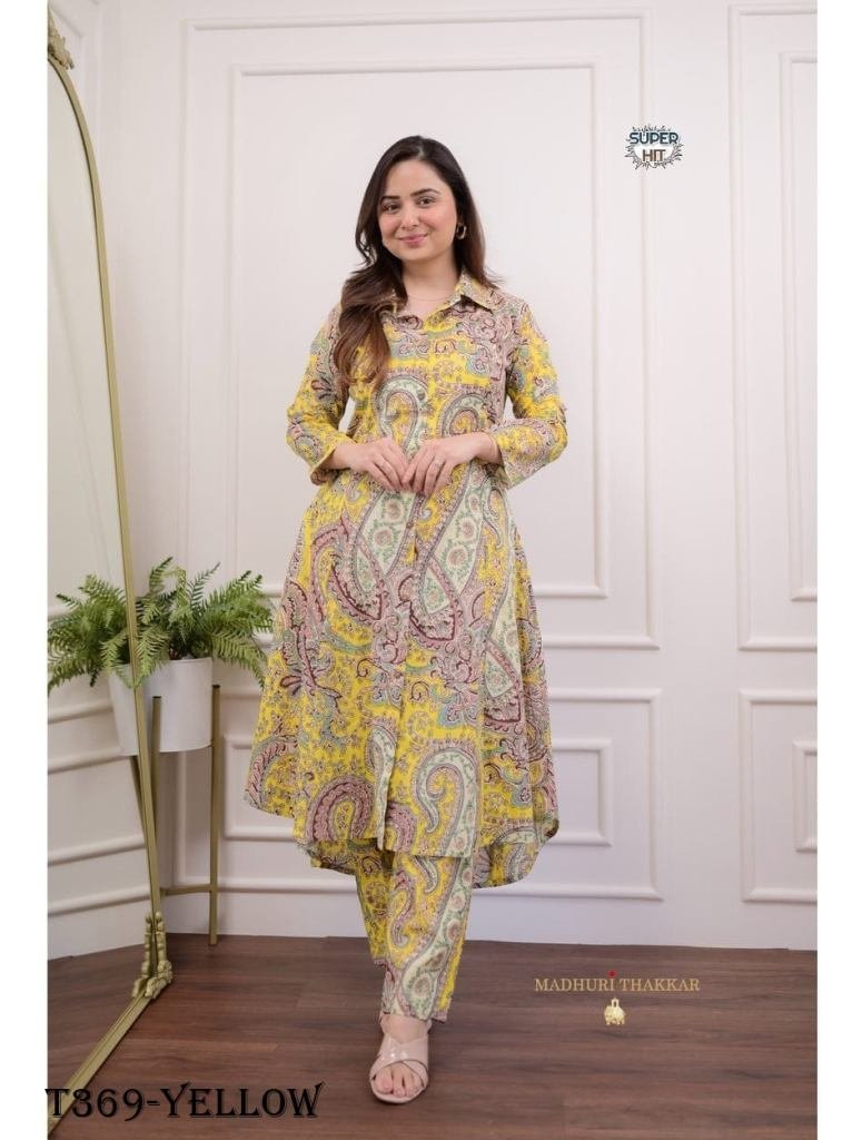 stylish yellow lilan cotton co 1725441783 Stylish Yellow Lilan Cotton Co ord Set