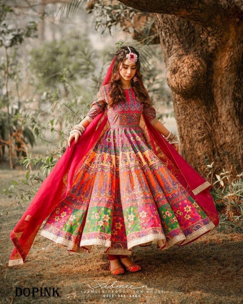 summer special designer digita 1719308788 Summer special designer digital printed Anarkali gown with fancy lace