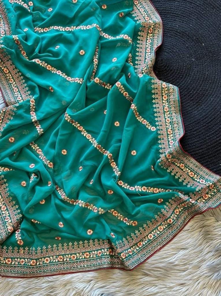 summer special pure georgette 1713413157 Summer Special Pure Georgette Silk Embroidered Saree