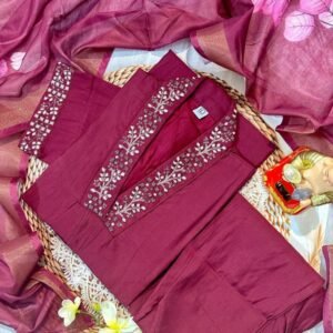 Superb Hand Work Pure Muslin Kurti Set