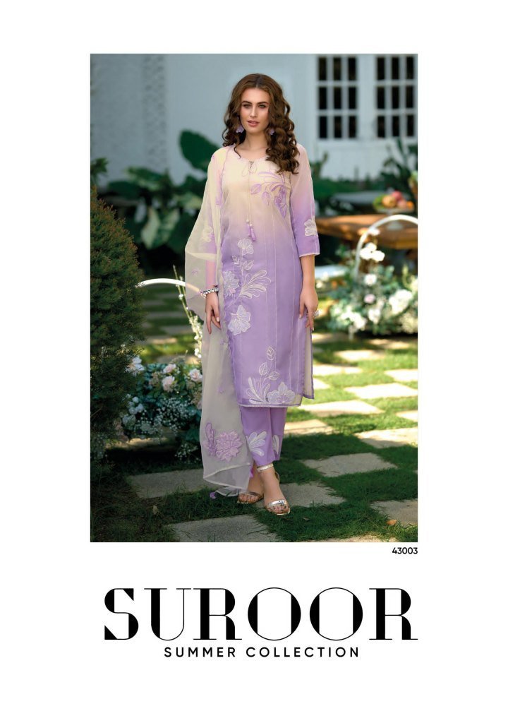 suroor catalog purple colour c 1744807338 Suroor Catalog Purple Colour Cotton Fabric Kurti Pant Dupatta by Kailee Fashion
