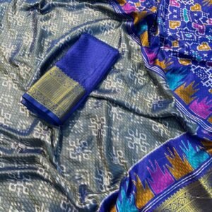 Taksh Vol 8 Blue Pochmapalli Printed Cotton Saree