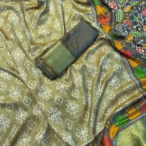 Taksh Vol 8 Gray Pochmapalli Printed Cotton Saree