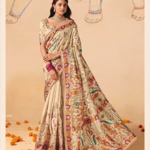 Tathasu Anaara Off White Dola Zari Silk Saree