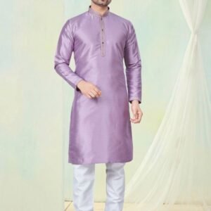 Teaditional Vol 21 Onion Plain Silk Men Kurta Set