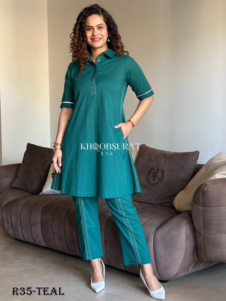 teal stylish mul cotton coord 1717848545 Teal Stylish Mul Cotton Coord Set