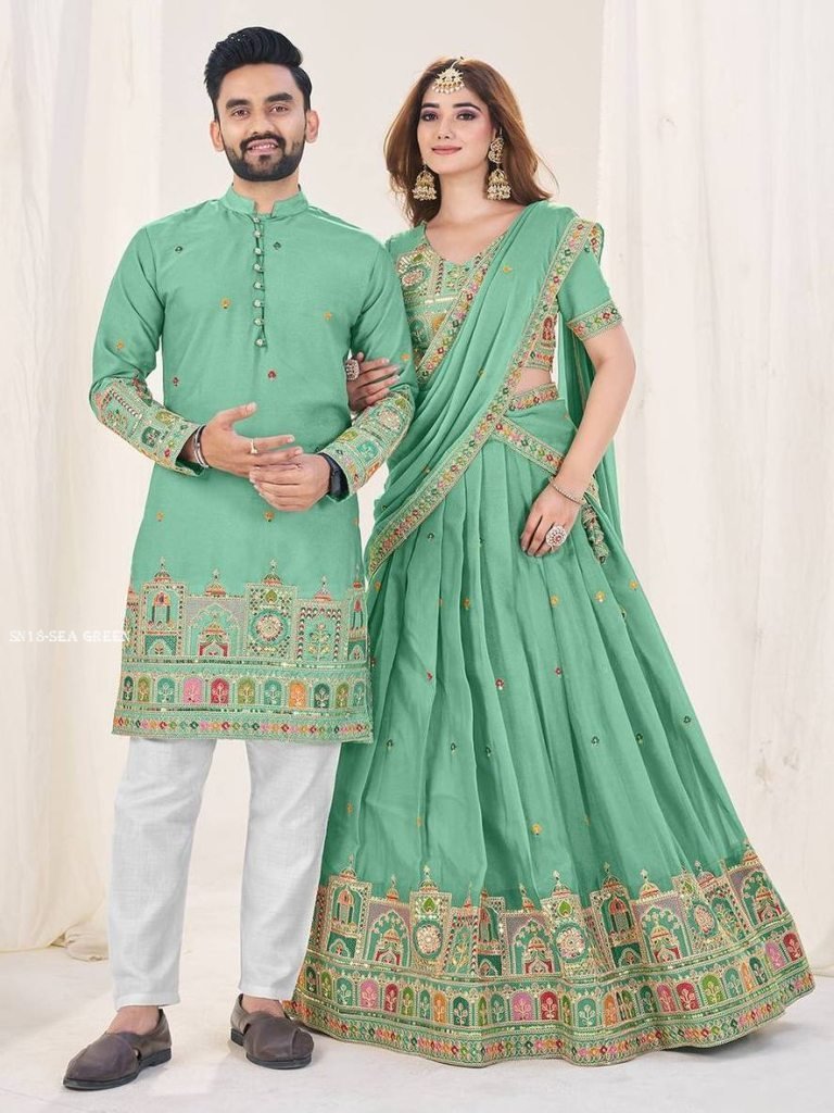 thread tradition lehenga choli 1750770081 Thread Tradition Lehenga Choli With Sequence Embroidery Stitch Work