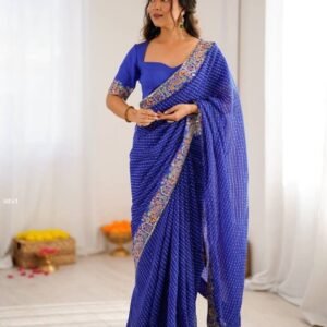 Traditional Badhani Print Faux Georgette Saree