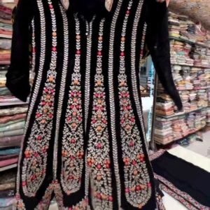 Black Traditional Georgette Stitched Sharara Suits
