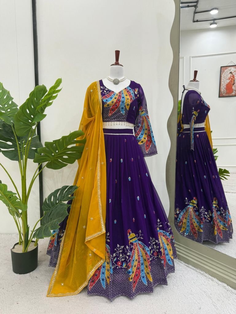traditional blue lehenga choli 1751895398 Traditional Blue Lehenga Choli for Navratri