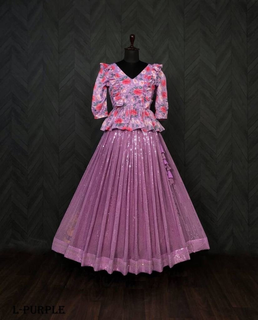 traditional georgette sequence 1719402501 Traditional georgette sequence designer lehenga with choli